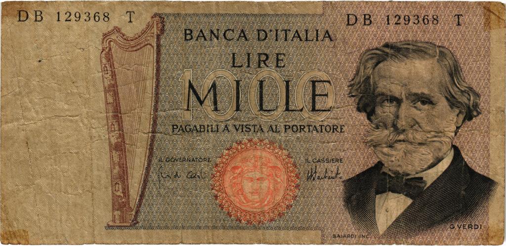 1000 лир 1973 года. Италия 