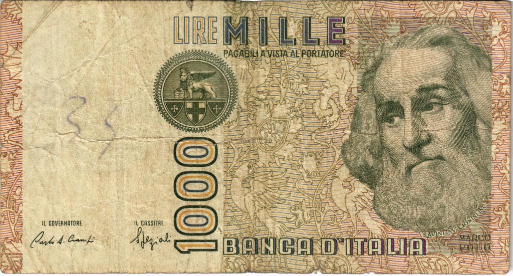 1000 лир 1982 год Италия 
