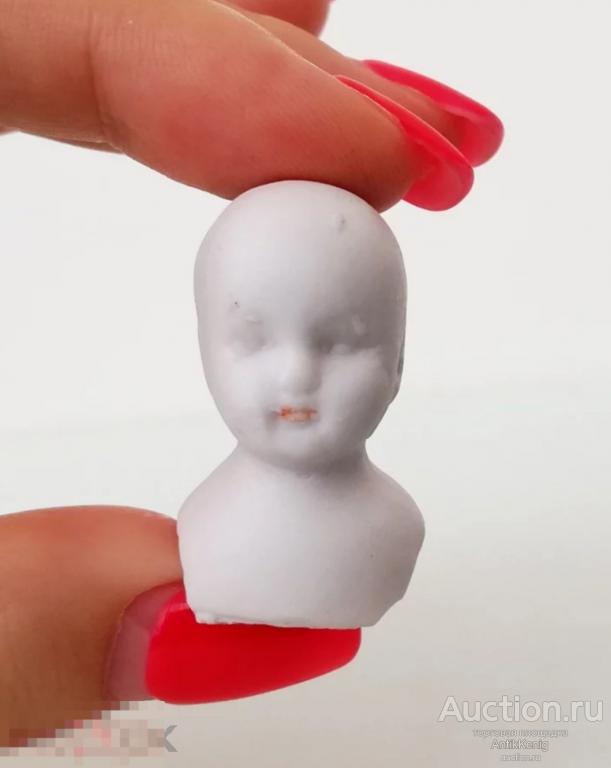 Антикварная фарфоровая головка Куколки с плечиками Бисквит Начало 20 века Германия 