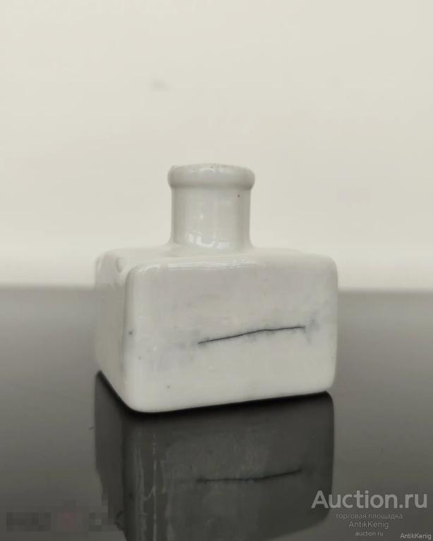 190 Фарфоровая чернильница белая Начало 20 века Германия 
