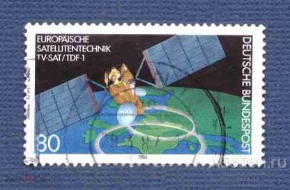 Западная  Германия     ФРГ   гашеная   1986  год     космос    №  5328