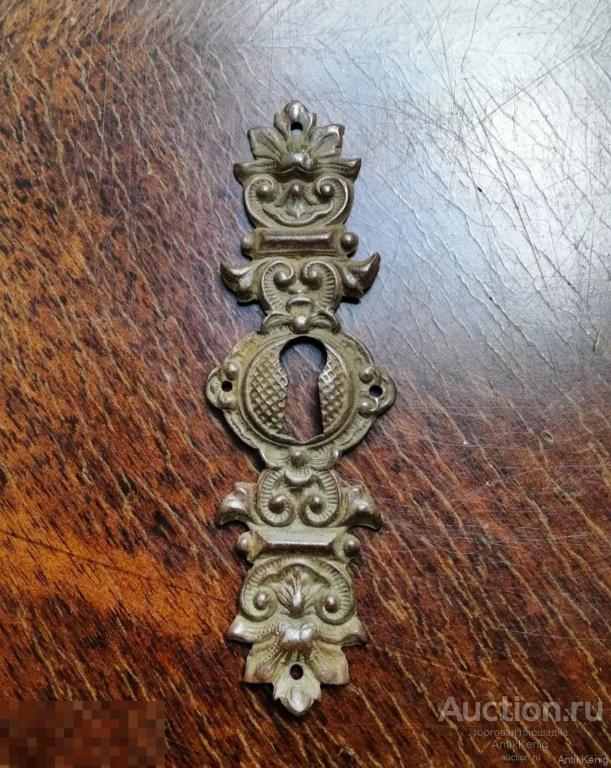 Антикварная мебельная накладка фурнитура Бронза штамповка Начало 20 века Германия 