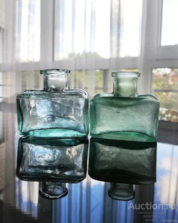 #142, 143 Старое стекло Кёнигсберга Чернильницы Начало 20 века Германия Цена за штуку 