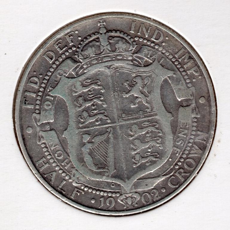 1/2 кроны - Великобритания - 1902 - Эдуард VII - серебро 925 - KM#802