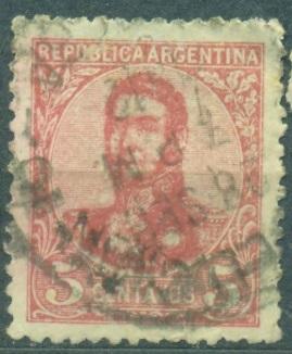 Аргентина 1908  г.  стандарт   Генерал Сен Мартин гашеные