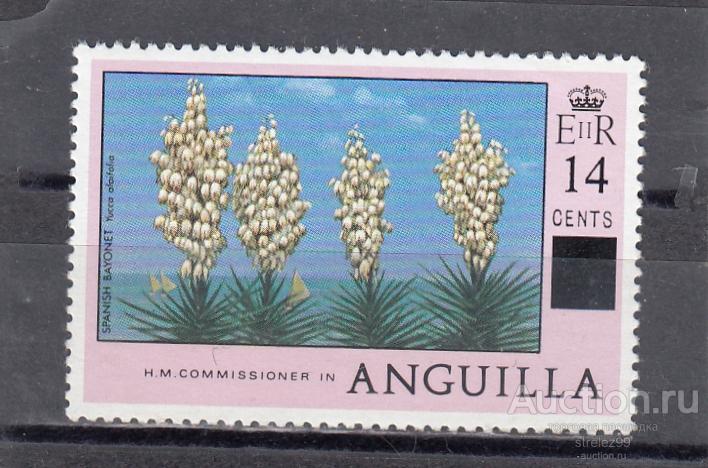ANGUILLA  АНГИЛЛА  Флора Цветы Надпечатка № 336  1979  Сост** MNH