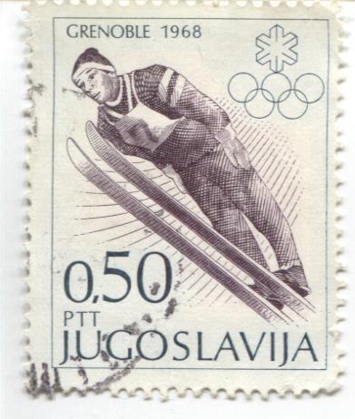 1968 Югославия Олимпийские игры в Гренобле. Прыгун с трамплина.гаш