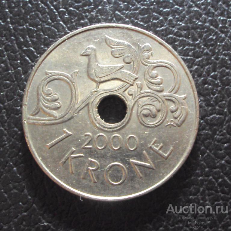 Норвегия 1 крона 2000 год.