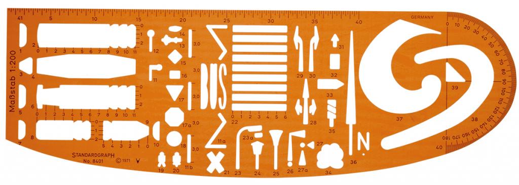 Трафарет Standard graph template for traffic accident sketches Orange
