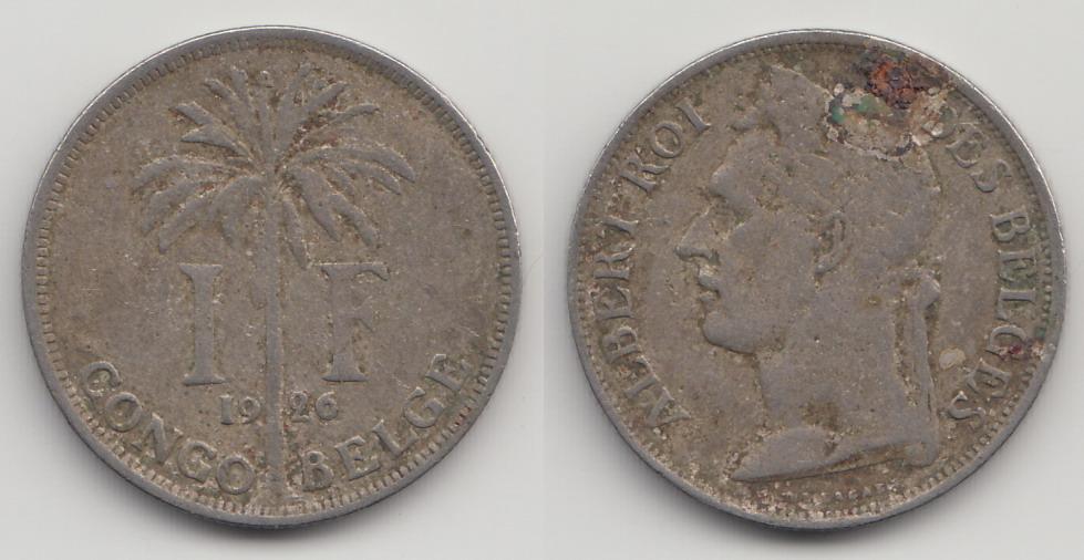 Бельгийское Конго 1 франк 1926 Des Belges _2