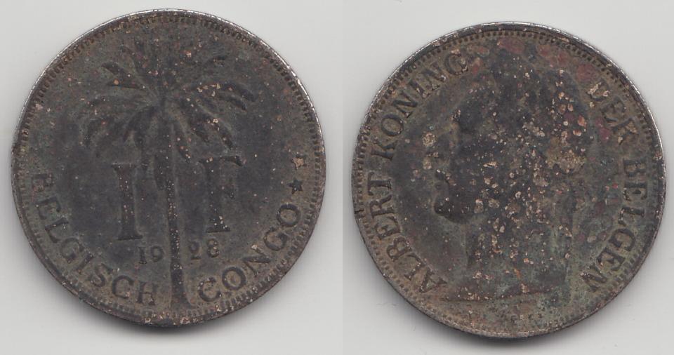 Бельгийское Конго 1 франк 1928 Der Belgen _3