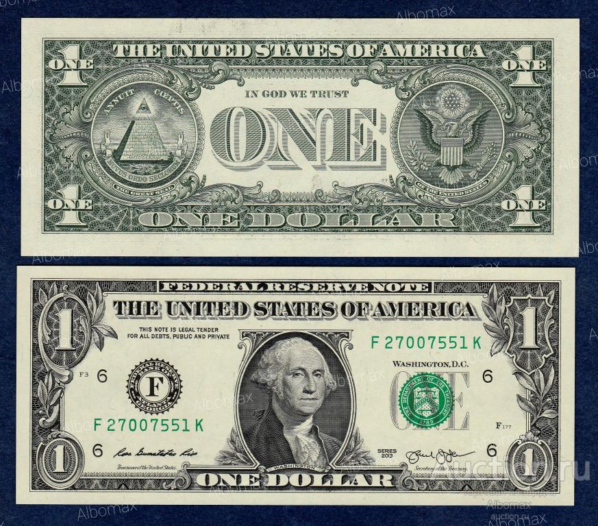 США 1 доллар 2013г (банк Джорджия) ПРЕСС UNC