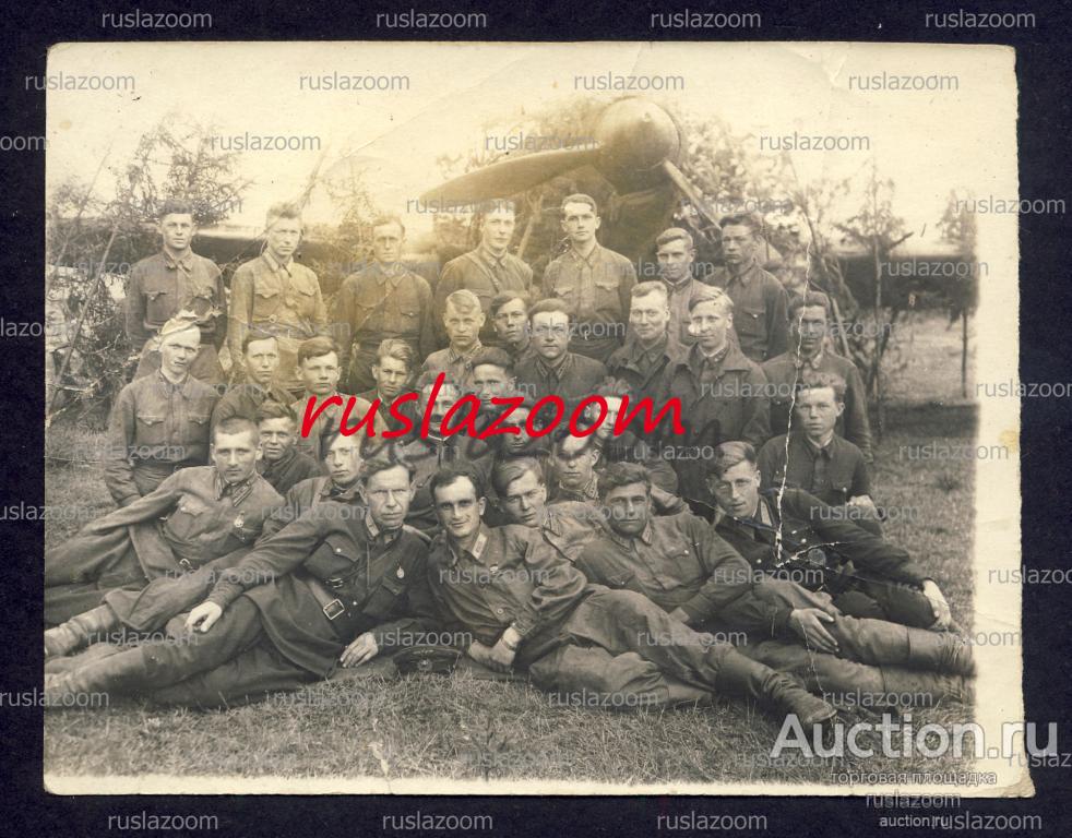 Лётчики СССР ВОВ Дядьково1942 год  WW2 РККА Фотография Фото Самолёт