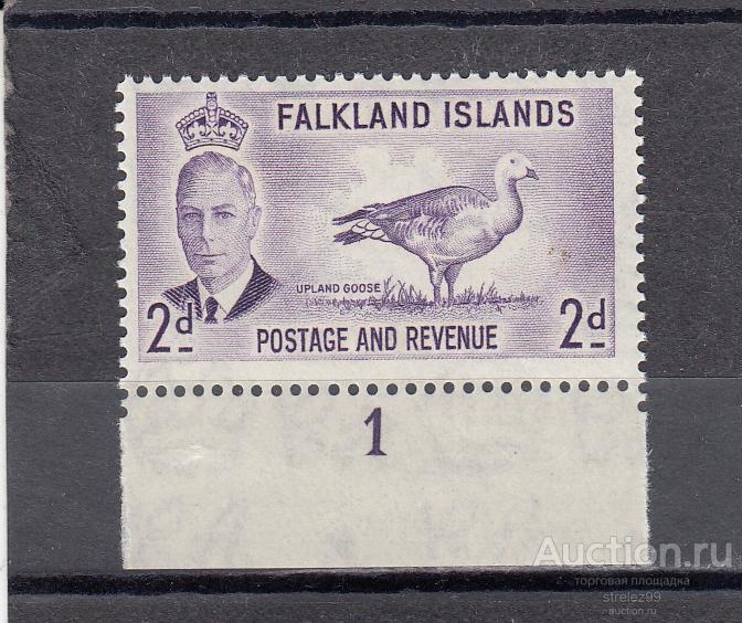 FALKLAND ISLANDS ФОЛКЛЕНДЫ   Фауна Птицы Гусь № 104  1952  Сост**  MNH