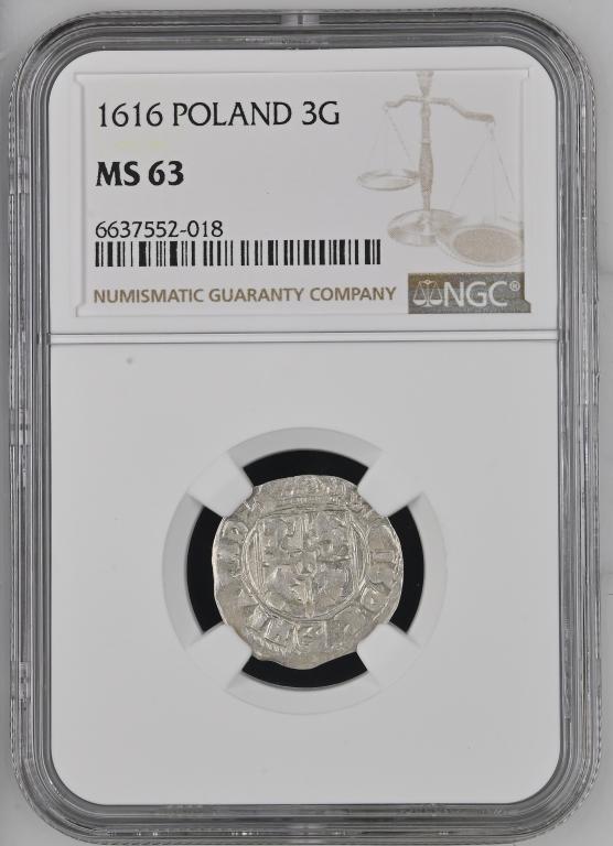 полторак 3 полугроша 1616 Польша Сигизмунд III Ваза ngc ms63 Видео