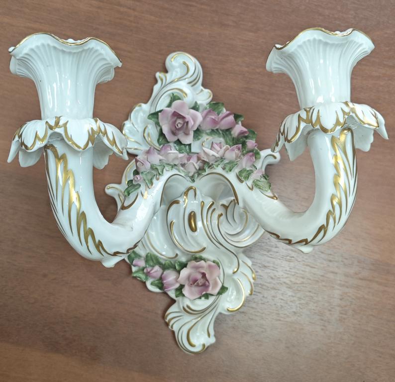 ПОДСВЕЧНИК фарфоровый канделябр Германия 60-70 г.