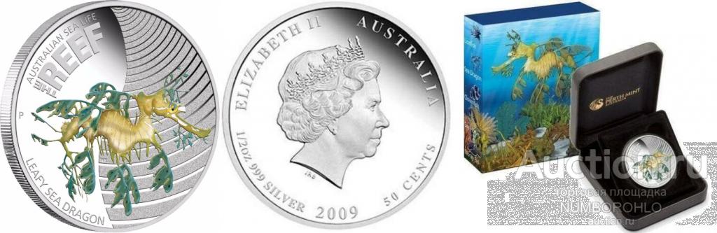 Австралия 50 центов, 2009 Морская жизнь Австралии - Морской конёк-тряпичник