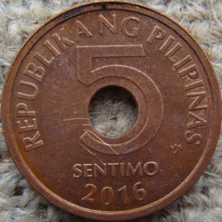 Филиппины 5 сентимо 2016 год