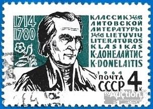 1964 СССР 2971 (Z 2887) Литовский поэт К. Донелайтис. CTO