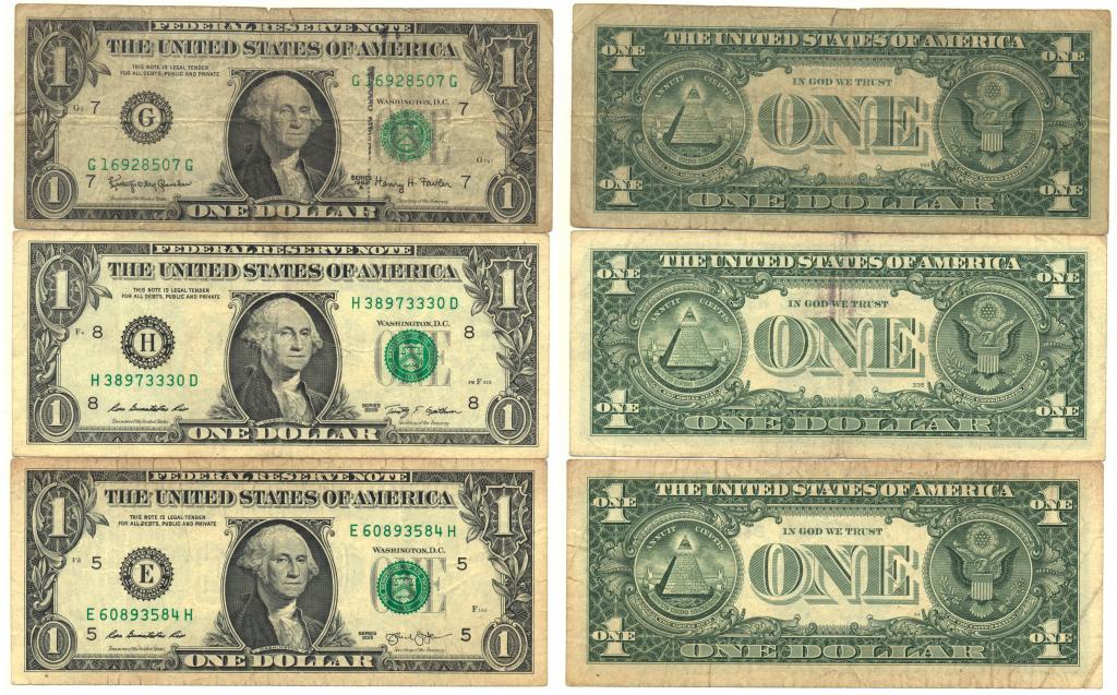 Групповой лот. 1 доллар США - 3 боны, 1963, 2009, 2013