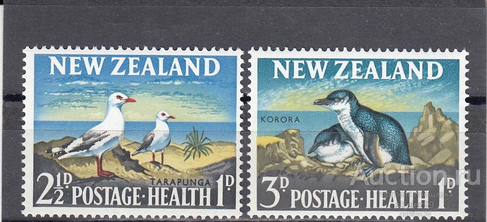 NEW ZEALAND НОВАЯ ЗЕЛАНДИЯ   Фауна Птицы Пингвины Пара 1964  Сост** MNH