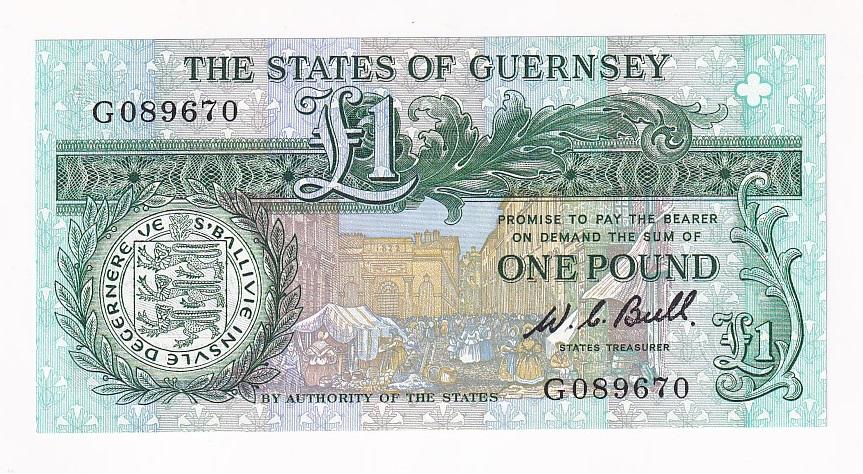 Гернси Банкнота 1 фунт 1980 - 1989 год UNC (38755)