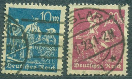 Германия 1923 г. стандарт Труд пара гашеная