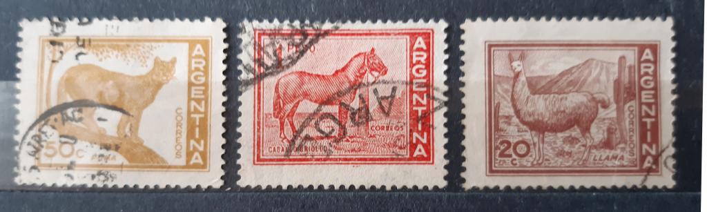 Аргентина 1959. Животные. Лама. Лошадь. Пума. Used