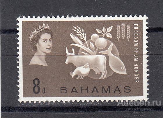 BAHAMAS БАГАМСКИЕ ОСТРОВА   Продовольствие № 185  1963  Сост* Наклейка!!