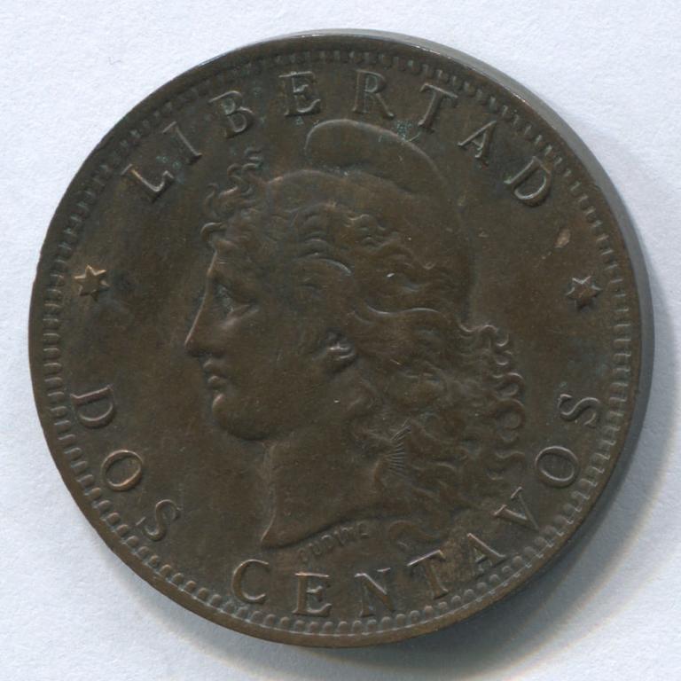 АРГЕНТИНА 2 СЕНТАВО 1889 XF