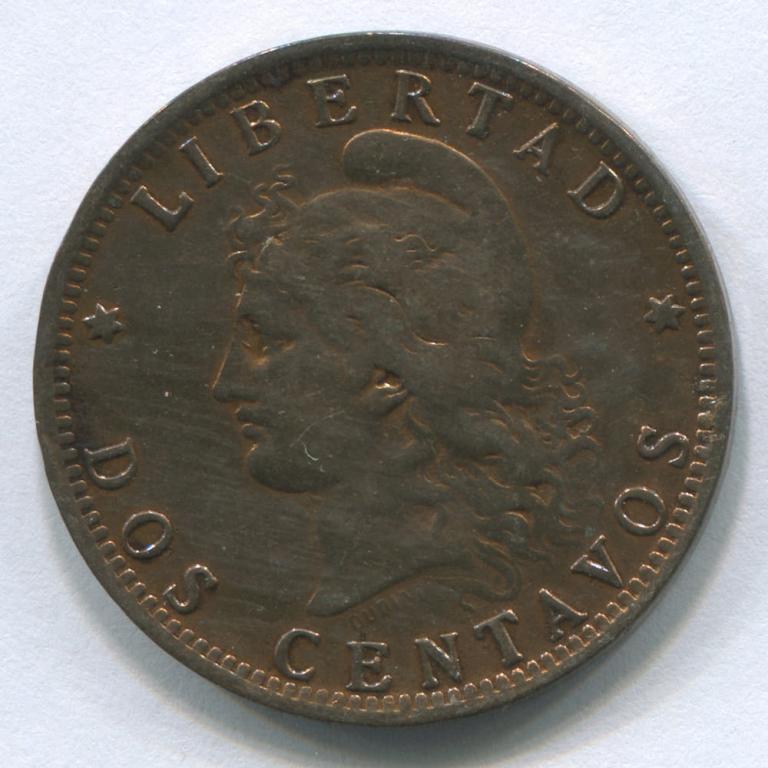 АРГЕНТИНА 2 СЕНТАВО 1890 F
