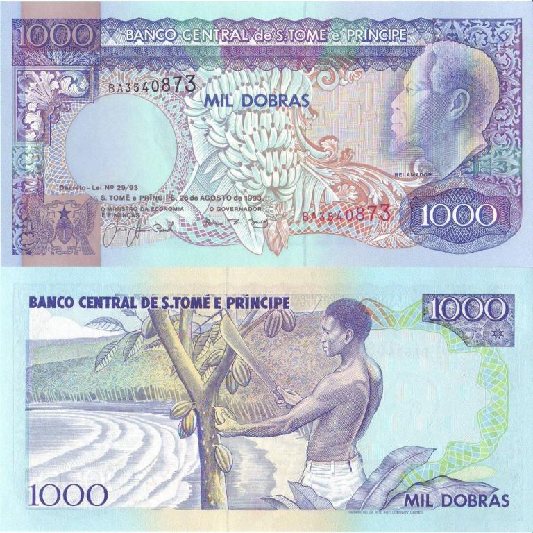 Сан-Томе и Принсипи 1000 добра 1993 P64 пресс unc