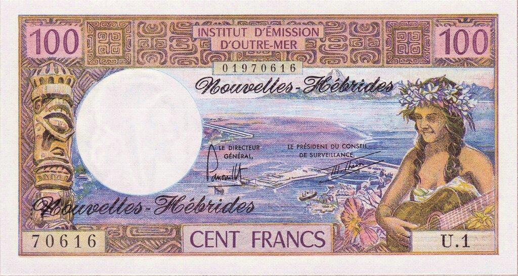 Новые Гебриды 100 долларов 1977 год ПРЕСС/UNC