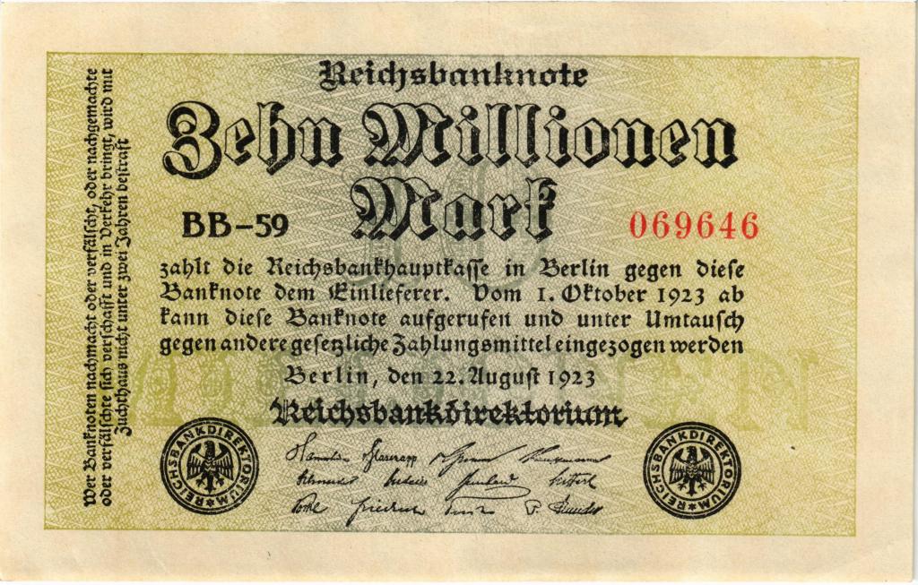 10000000 марок 1923 Германия UNC (арт.X15-0010)