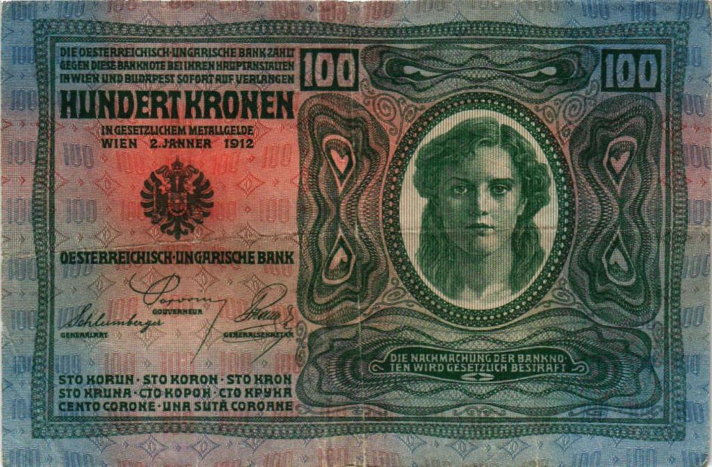 100 крон 1912 (1919) Австрия  (арт.X15-0533)