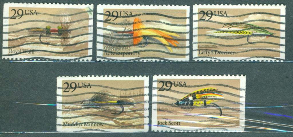 США 1991 г. серия Рыболовные крючки гашеная