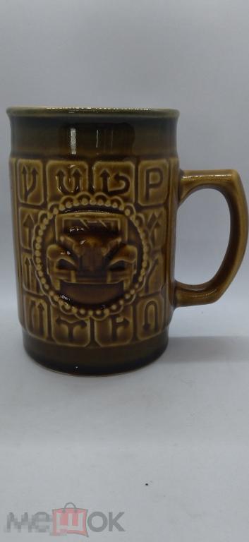КРУЖКА ПИВНАЯ , ЧАЙНЫЙ БОКАЛ 600 мл  КЕРАМИКА. СССР. ВКЗ. ВОЛГОГРАД 