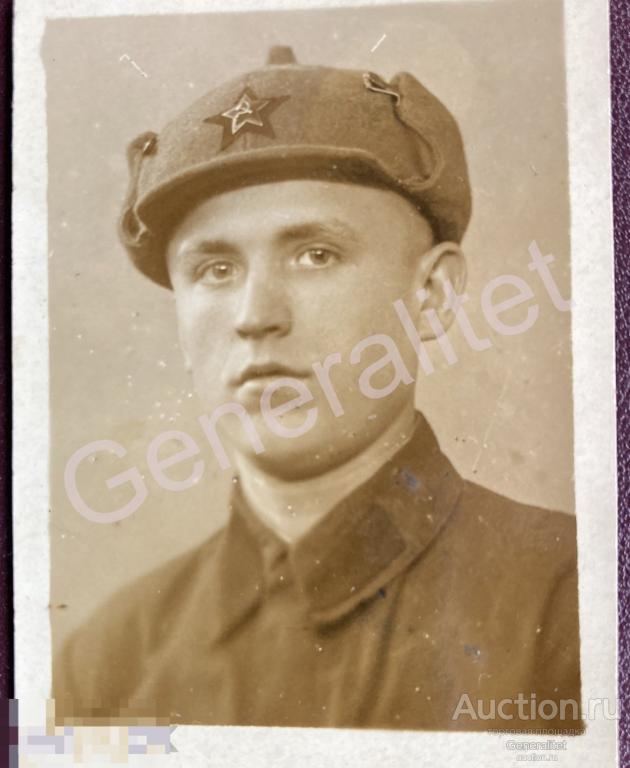 Фото Фотография Ч/б 1930е СССР Советский Военнослужащий РККА Униформа Буденовка Солдат 