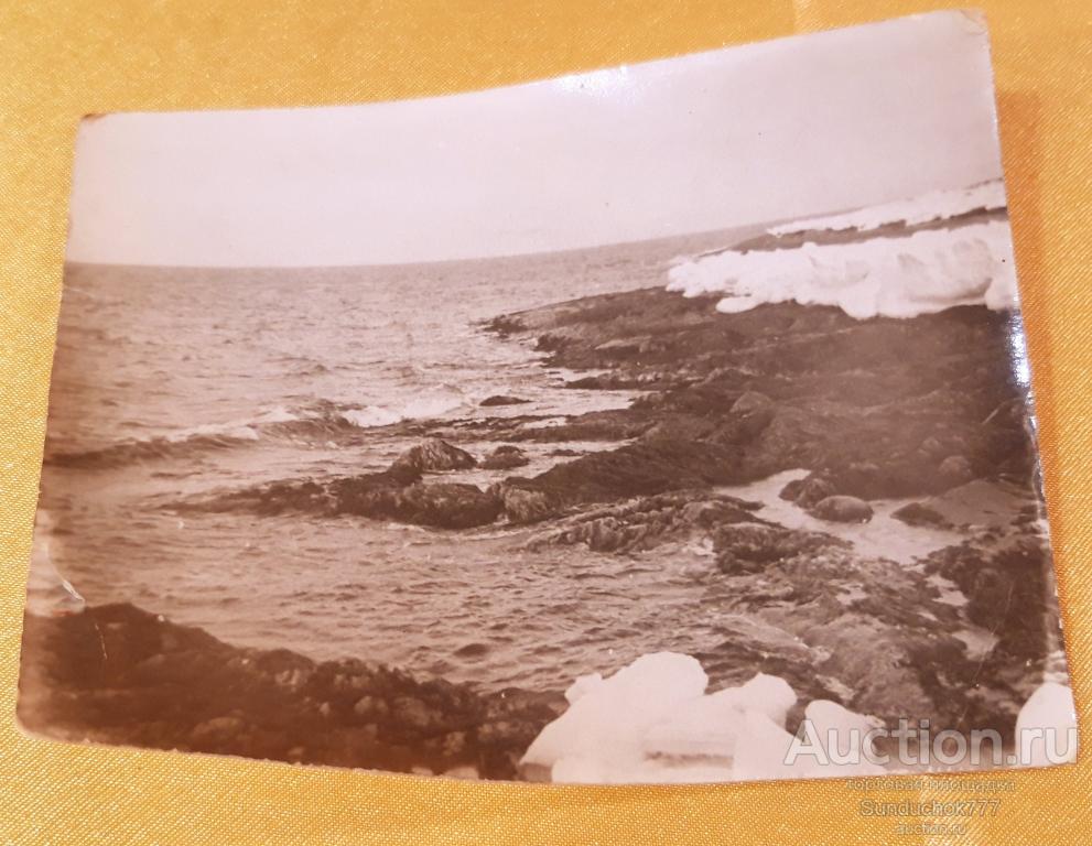 Морской прибой. Каменистый берег. Волны. Фото 9 х 12 см.