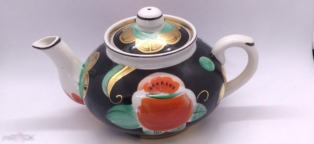 ЧАЙНИК, ЧАЙНИЧЕК  350 мл КРЫТЬЁ, РОСПИСЬ, ПОЗОЛОТА ВЕРБИЛКИ СССР 