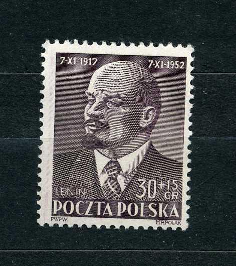 Польша. Ленин. 35 лет Октябрьской революции. 1 марка. 1952**