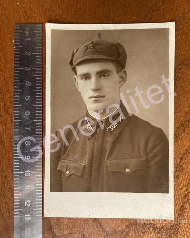 Фото Ч/б Фотография 1940 СССР РККА Курсант Петлицы 3ЛАУ Ленинградское артиллерийское училище 