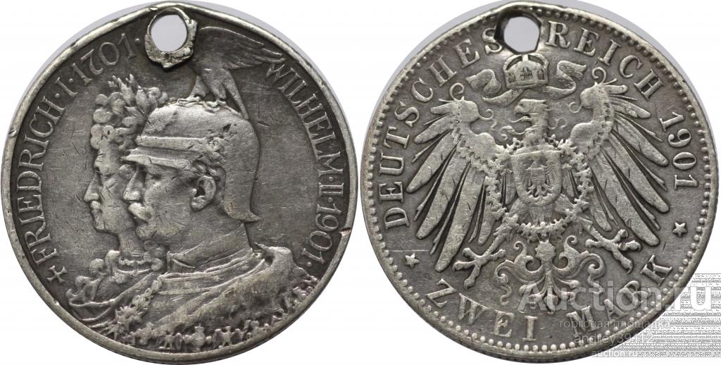 Германия 2 марки 1901 династия (арт 7201)