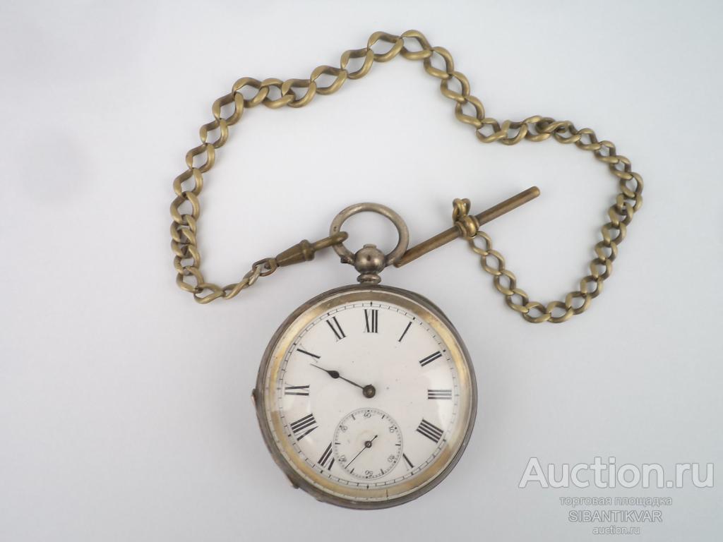 233 клм СТАРИННЫЕ ВИКТОРИАНСКИЕ КАРМАННЫЕ ЧАСЫ С ЦЕПЬЮ СЕРЕБРО 925 ...