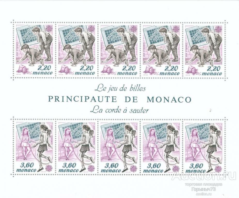 Монако 1989 Европа мл 5пс Mi#Bl-44 MNH 18е кат!