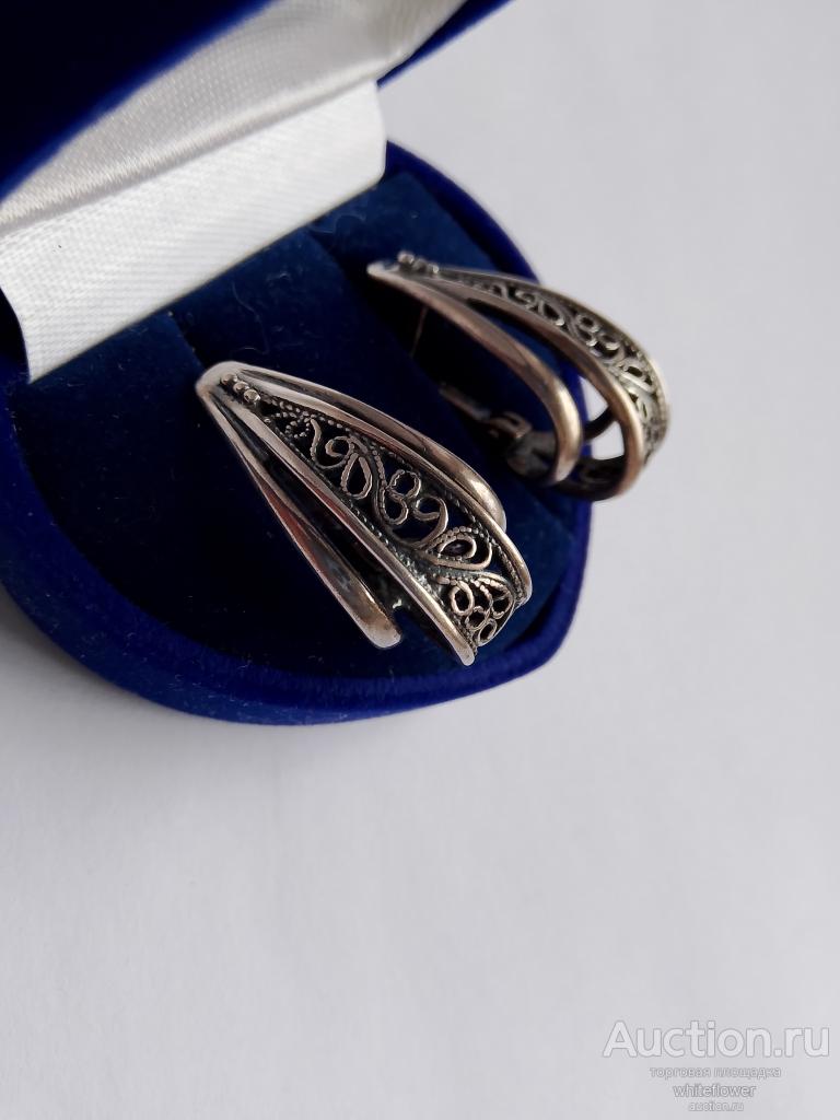 СЕРЬГИ СЕРЕБРО 925 ПРОБА СССР