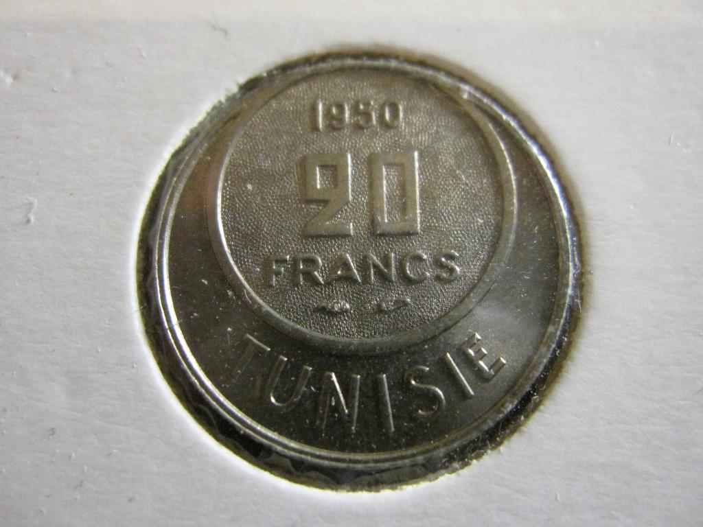 ТУНИС 20 франков 1950 ESSAI ПРОБА BUNC! РЕДКОСТЬ!