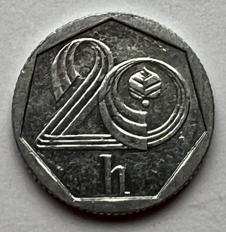Чехия 20 геллеров 1993 год