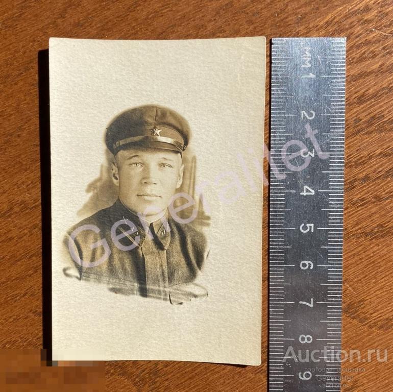 Фото Фотография Ч/б 1940 Отделённый Командир Артиллерия РККА Петлица на гимнастёрку 