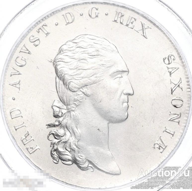 1 талер 1807 года Саксония  в слабе PCGS MS62